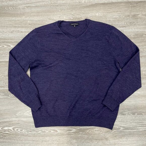 Britches Mens Sweater Tight Knit Pullover V-Neck Purple Size Extra Large - Picture 1 of 9